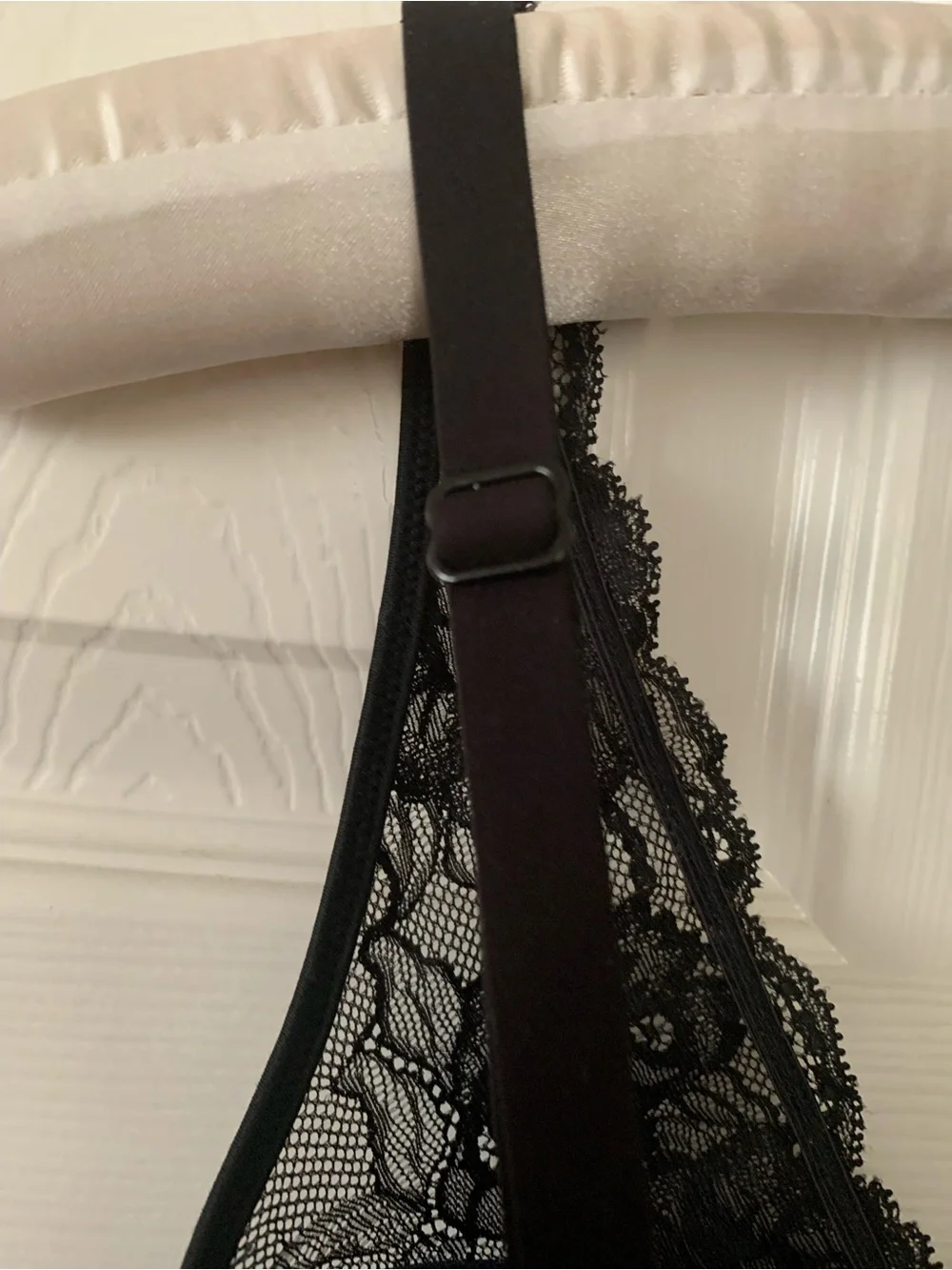 Maidenform Bra: Soft Dark Navy Cups with Black Lace, XL